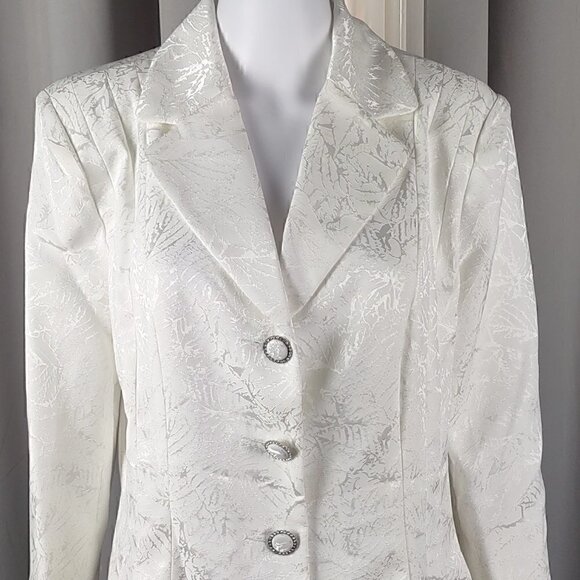 Danillo Mother Of Pearl/White Business Jacket Size 14 - Picture 2 of 10